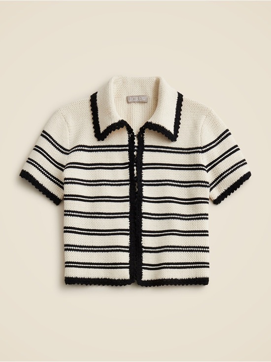 J. Crew Jackets & Blazers - J. Crew Crochet short-sleeve cardigan in stripe
